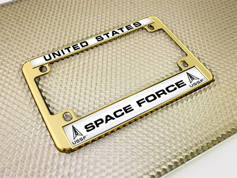 USAF - U.S. Space Force - Motorcycle Metal License Plate Frame (wb)